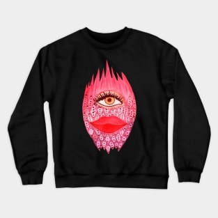 Psychedelic colorful face Crewneck Sweatshirt